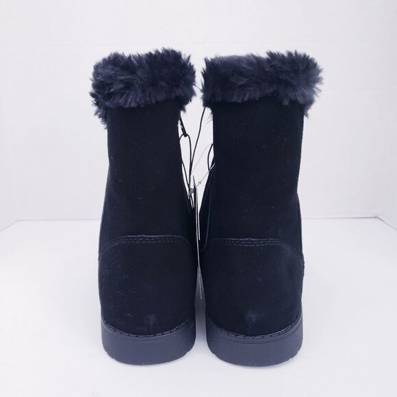 Universal Thread Black Faux Shearling Short Suede Boots - Picture 8 of 15